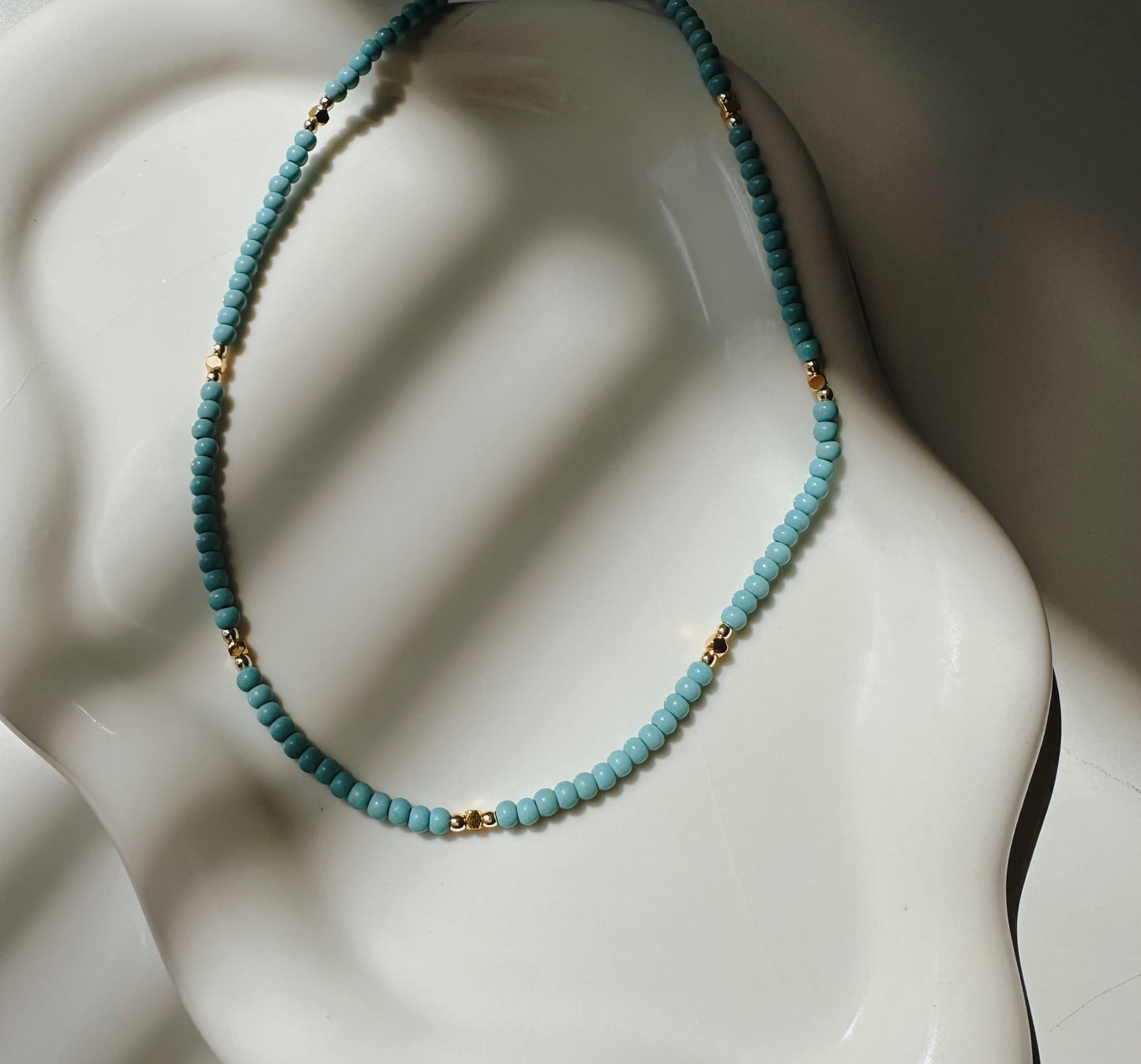 rowan: crushed shell beaded necklace