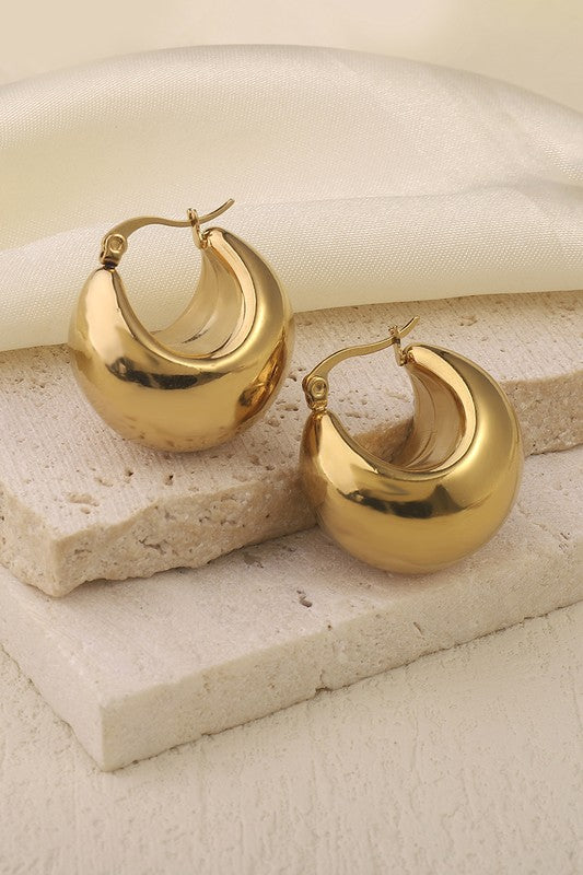 rowan: quinn water drop earrings - gold
