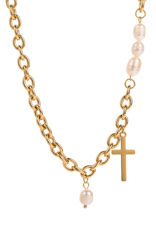 rowan: lux pearl chain necklace