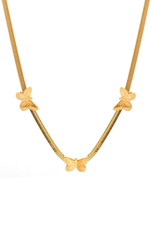 rowan: snake chain butterfly necklace
