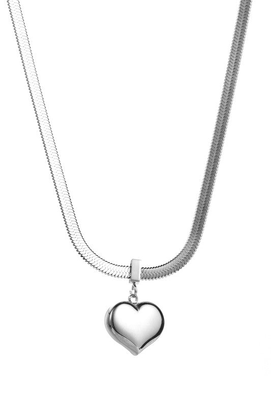 rowan: heart snake chain necklace