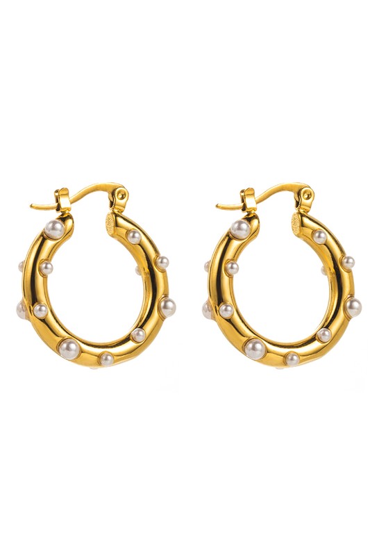 rowan: fawn pearl hoop earrings