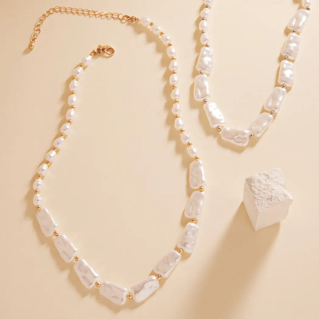 soleil pearl beaded necklace