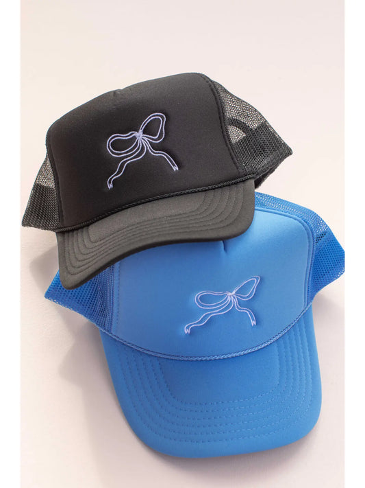 bow embroidery trucker hat