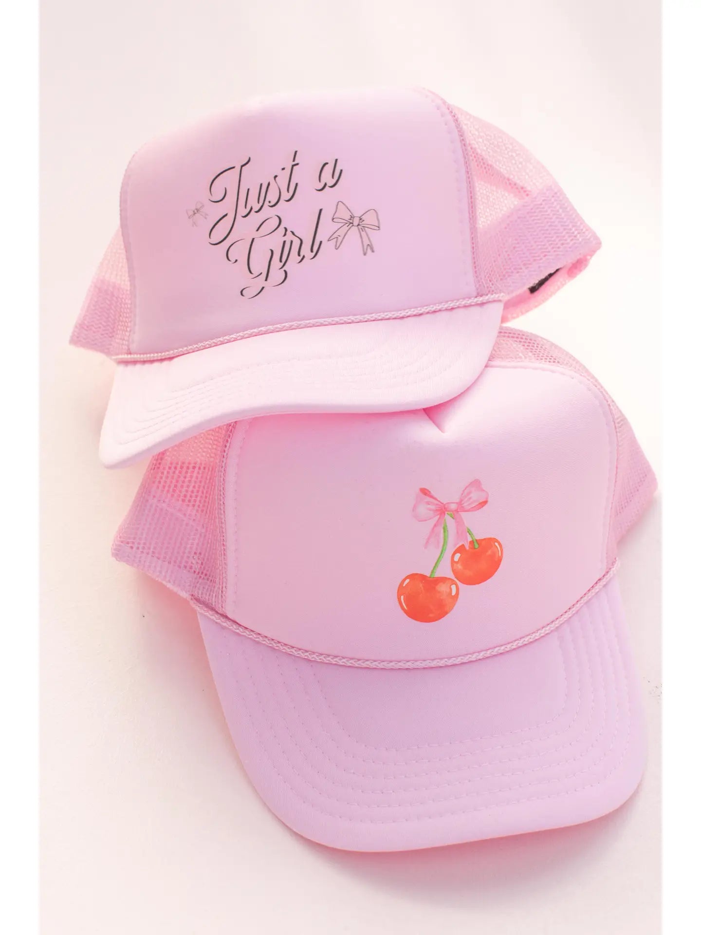 bow cherry trucker hat