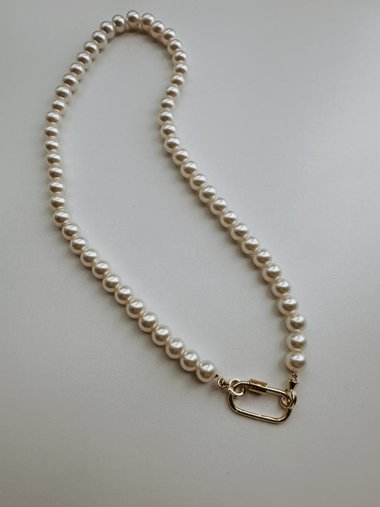 rowan: remi charm pearl necklace
