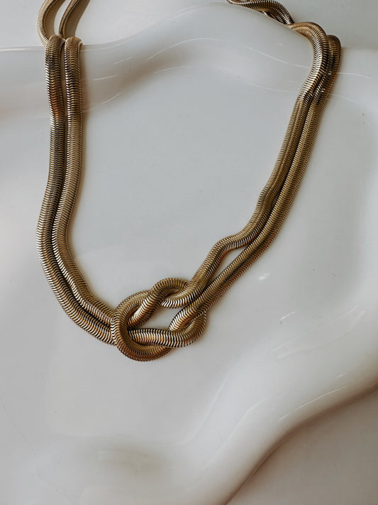 rowan: knotted snake chain necklace