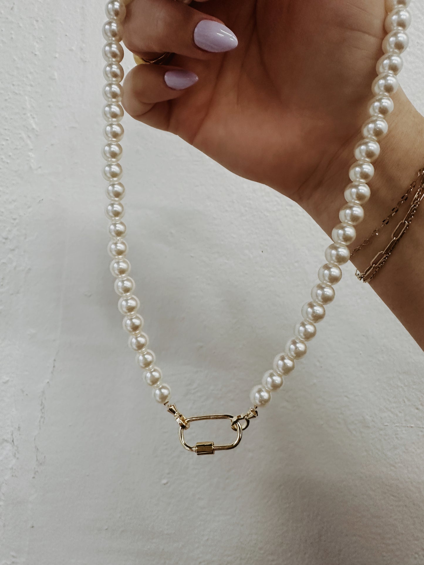 rowan: remi charm pearl necklace