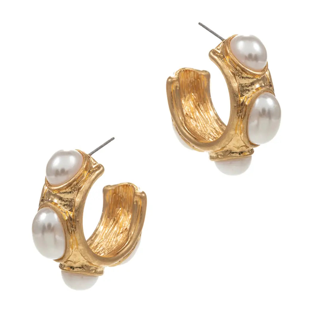 rowan: sadie pearl hoop earrings