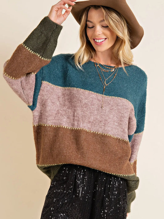 curve: ellis color block sweater